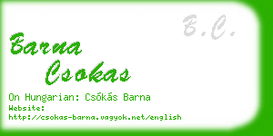 barna csokas business card